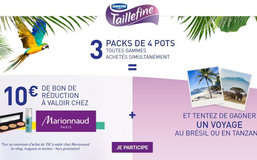 3 packs de 4 Taillefine10€ de remise chez Marionnaud