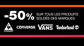 Tous les articles Vans, Le Coq Sportif, Timberland et Converse soldés -50% sur Courir