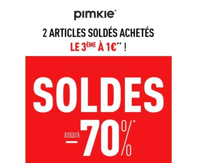 Dernières heures des Soldes Pimkie : le 3eme article à 1€ (démarque jusqu’à -70%)