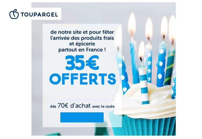 Toupargel 70€ d’achats pour 35€