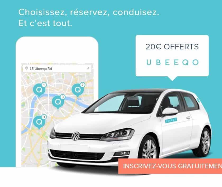 code promo Ubeeqo voiture autopartage Paris