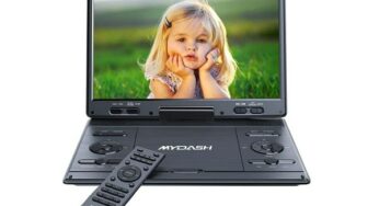 lecteur DVD portable 12,5″ MYDASH pas cher : 58,99€ port inclus (DVD/USB/SD – grand nombre formats)