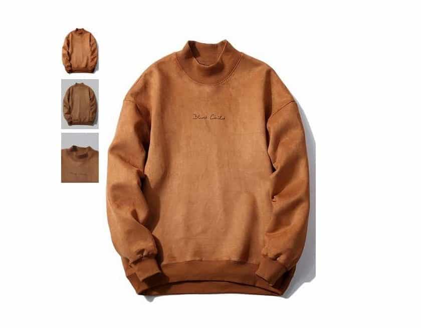 13,69€ le sweat-shirt effet daim pour homme manche longue