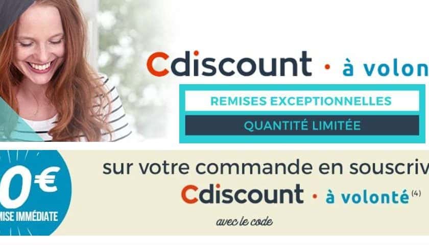 Abonnement 1 an Cdiscount à Volonté qui revient à 9€