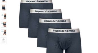 Bonne affaire : 15€ lot de 4 boxers homme Lapasa (coton premium) au lieu de 25€