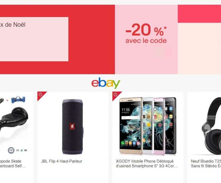 20% de remise sur toute la boutique de Noël Ebay