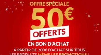 50€ offerts par BUT à partir de 200€ d’achats / même promo (en 1 bon d’achat)