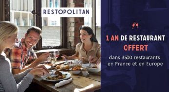 Carte Restopolitan à 25€ au lieu de 120€ (1 repas offert à chaque addition pendant 1 an)