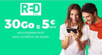 Forfait RED SFR 30Go seulement 5€/mois à vie sans engagement (Appels / SMS / MMS illimités)