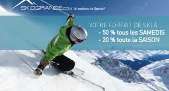 Carte Forfait Skiogrande à 5€ au lieu de 21€ (remises forfaits stations Valfrejus, Valmorel, Toussuire, la Norma… )