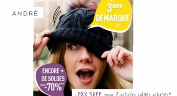 Troisième démarque André : jusqu’à -70% + 20% suppl. dès 2 articles