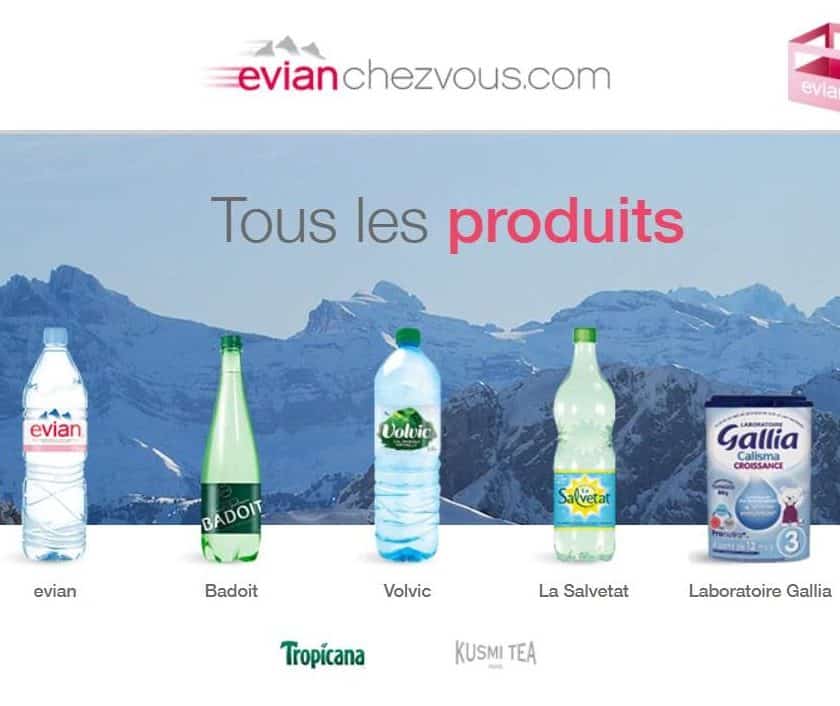 1 Pack Evian Offert 6x50cl Pour Toute Commande Sur Evian Chez Vous