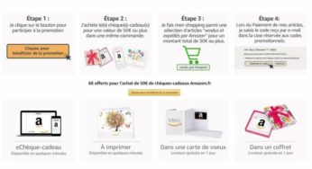 6€ offerts pour 50€ de carte cadeau Amazon acheté