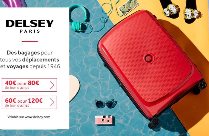 Bon d’achat bagages Delsey moitié prix