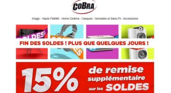 Fin des soldes Cobra (TV, Hi-fi, Home Cinéma) : +15% supplémentaire