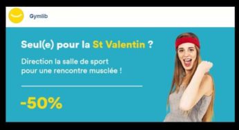 Saint Valentin Gymlib : -50% sur votre salle de sport (+ de 2 000 salles partenaires en France)