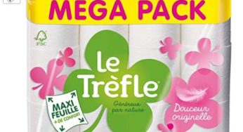 7,09€ seulement le pack 24 rouleaux de papier toilette Le Trefle Maxi Feuilles