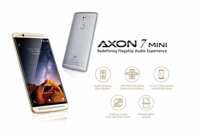 Moins de 100€ le smartphone ZTE Axon 7 Mini Golden (Octa Core 3Go 32Go 16mpx)