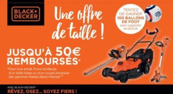 Remboursement Black & Decker de 5 à 50€ sur tondeuses, taille-haies ou coupe-bordures