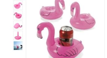 Seulement 0,41€ le porte-canette gonflables flamant rose (livraison gratuite)