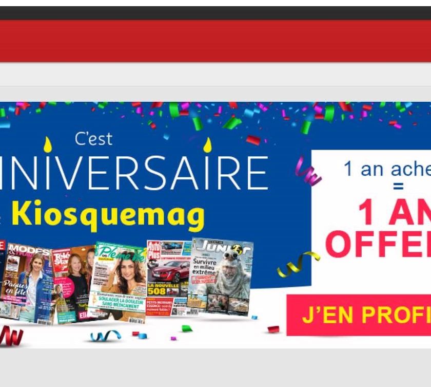 1 an acheté = 1 an d’abonnement gratuit KiosqueMag