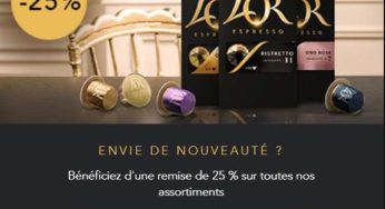 -25% sur tous les packs de capsules de cafés L’OR (100, 200 ou 400 capsules)