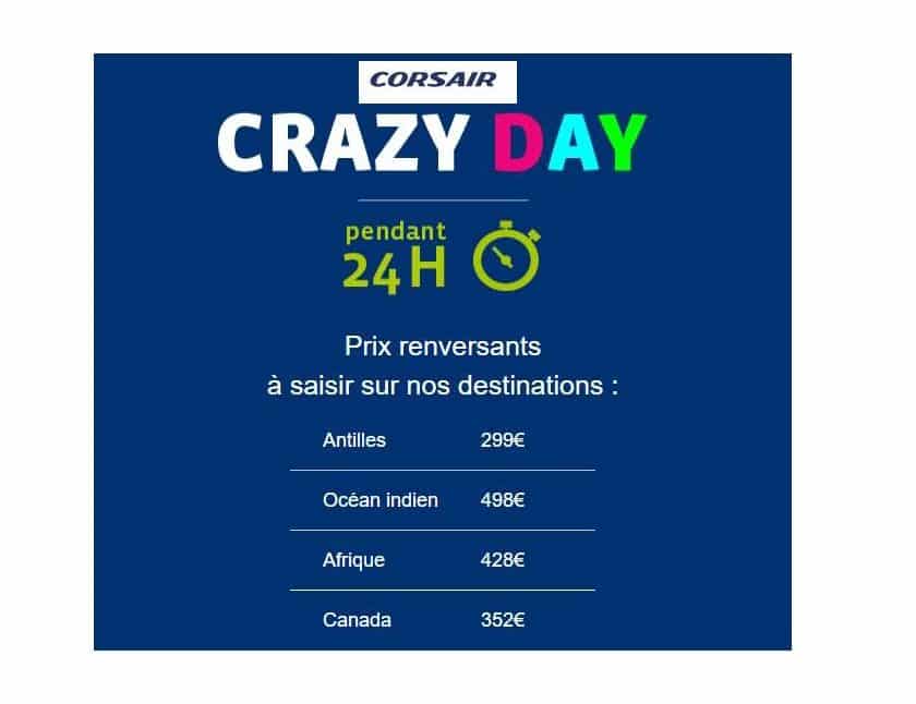 Crazy Day Corsair billets d’avion pas chers