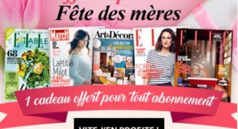 Fête des mères 1 abonnement Elle, Paris Match ou Art & Déco = 1 cadeau (sac, drap de bain, vase…)