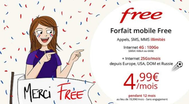 Nouvelle vente privée Free mobile forfait 100Go