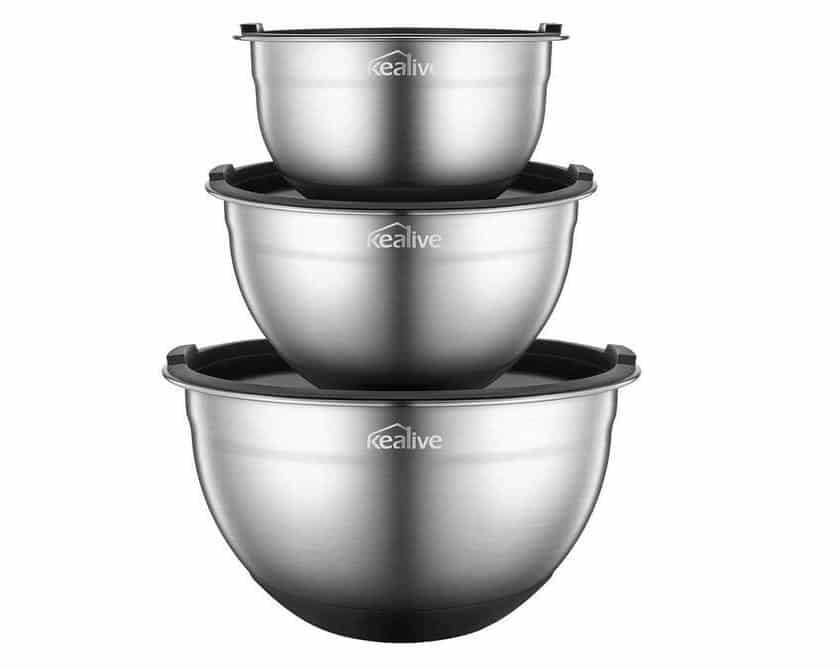 Bonne affaire le lot de 3 bols inox avec couvercles Kealive