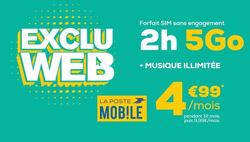 forfait 5Go La Poste Mobile musique illimitée