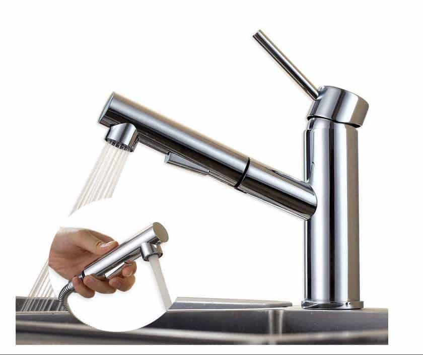 robinet avec douchette extractible 2 jets pour cuisine ou salle de bain