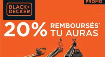 20% de remboursement sur les outils de jardin Black & Decker (souffleurs, taille-haies et souffleurs broyeur)