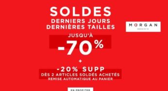 Dernières heures des soldes Morgan : 20% supplémentaire dès 2 articles (jusqu’à -70%)