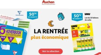 Rentrée des classes Auchan : plus de180 articles jusqu’à 50% de crédit sur la carte Auchan