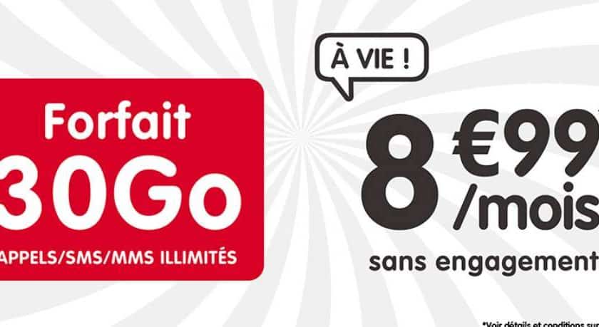 Vente flash forfait spécial 30Go NRJ Mobile à 8,99€