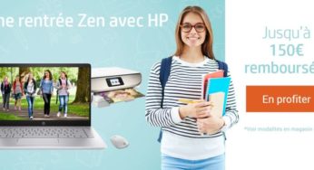 Offre rentrée : jusqu’à 150€ de remboursement par HP (PC, Imprimante, accessoires…) 🔥 DERNIERS JOURS