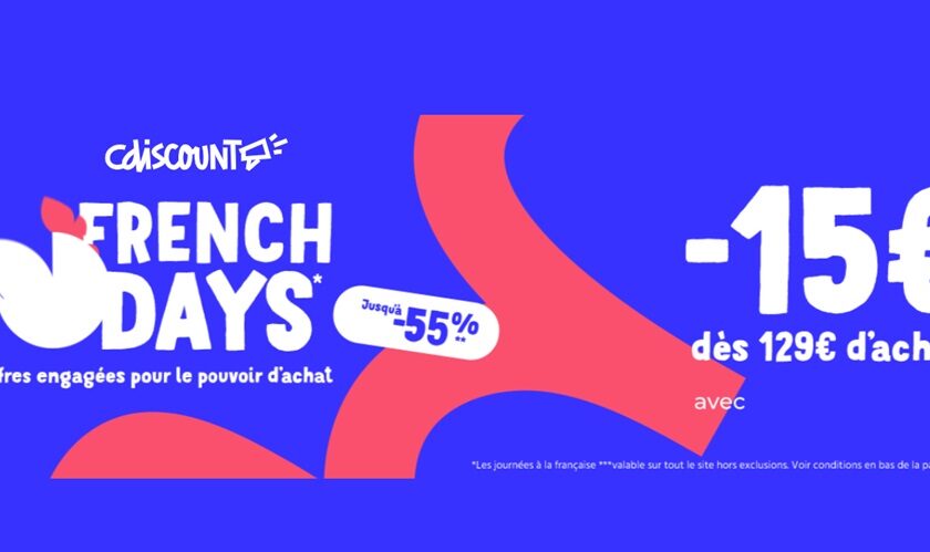 les french days cdiscount 15€ dès 129€ d'achat