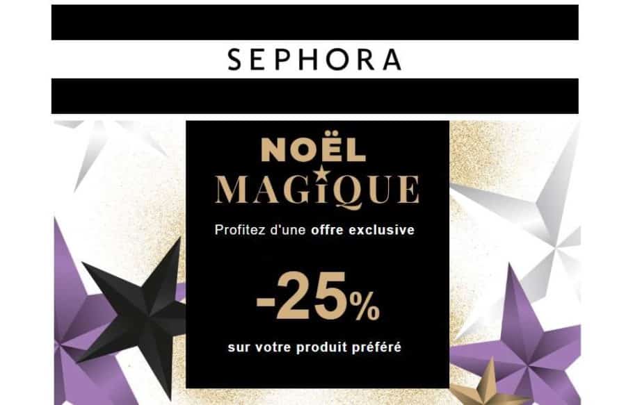 25% de remise sur Sephora (article de votre choix)