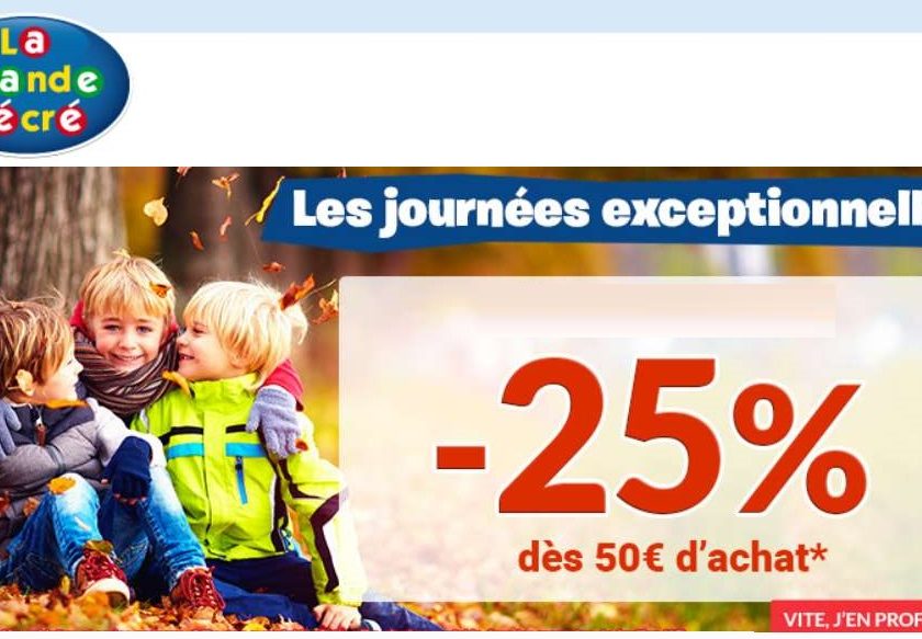 25% de remise sur la Grande Récré dès 50€