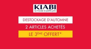 Derniers jours du déstockage Kiabi : le troisième article offert (femme, homme, enfant, chaussures…)