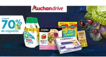 Auchan Drive : jusqu’à 70% du prix cagnoté sur 182 articles !