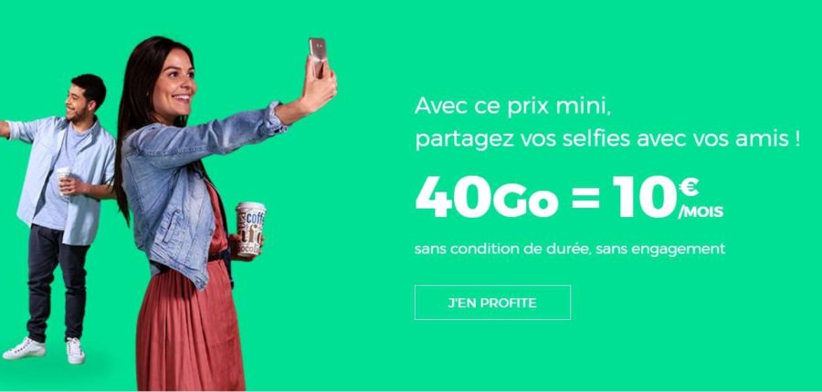 Forfait 40Go RED SFR à 10€ A VIE / appels, SMS et MMS illimité