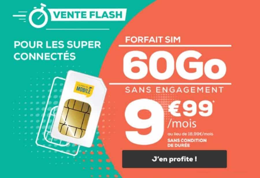 Vente flash La Poste Mobile ! 9,99€ forfait 60Go A VIE (tout illimité même musique) sans engagement