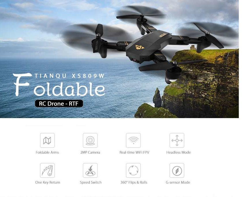 drone avec camera et stabilisateur altitude TIANQU XS809W.com