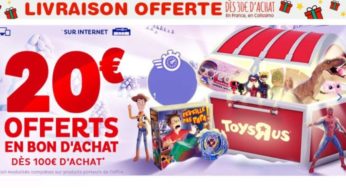 20€ offerts sur Toys’R US pour tout achat de 100€ (en 1 bon d’achat) 🎅