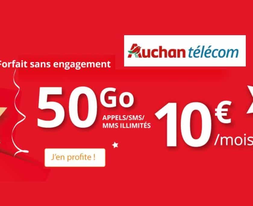 Auchan Telecom 50go pour 10€ par mois