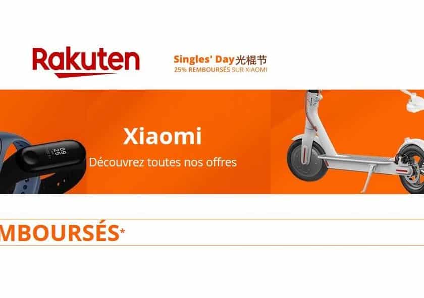 Rakuten – Xiaomi 25% crédité sur les smartphones, trottinettes