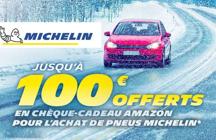 100€ offert en carte cadeau Amazon pour l’achat de pneus Michelin