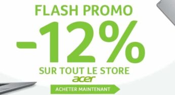 12% de remise sur tous le site Acer (PC, portable, moniteurs, tablettes.)